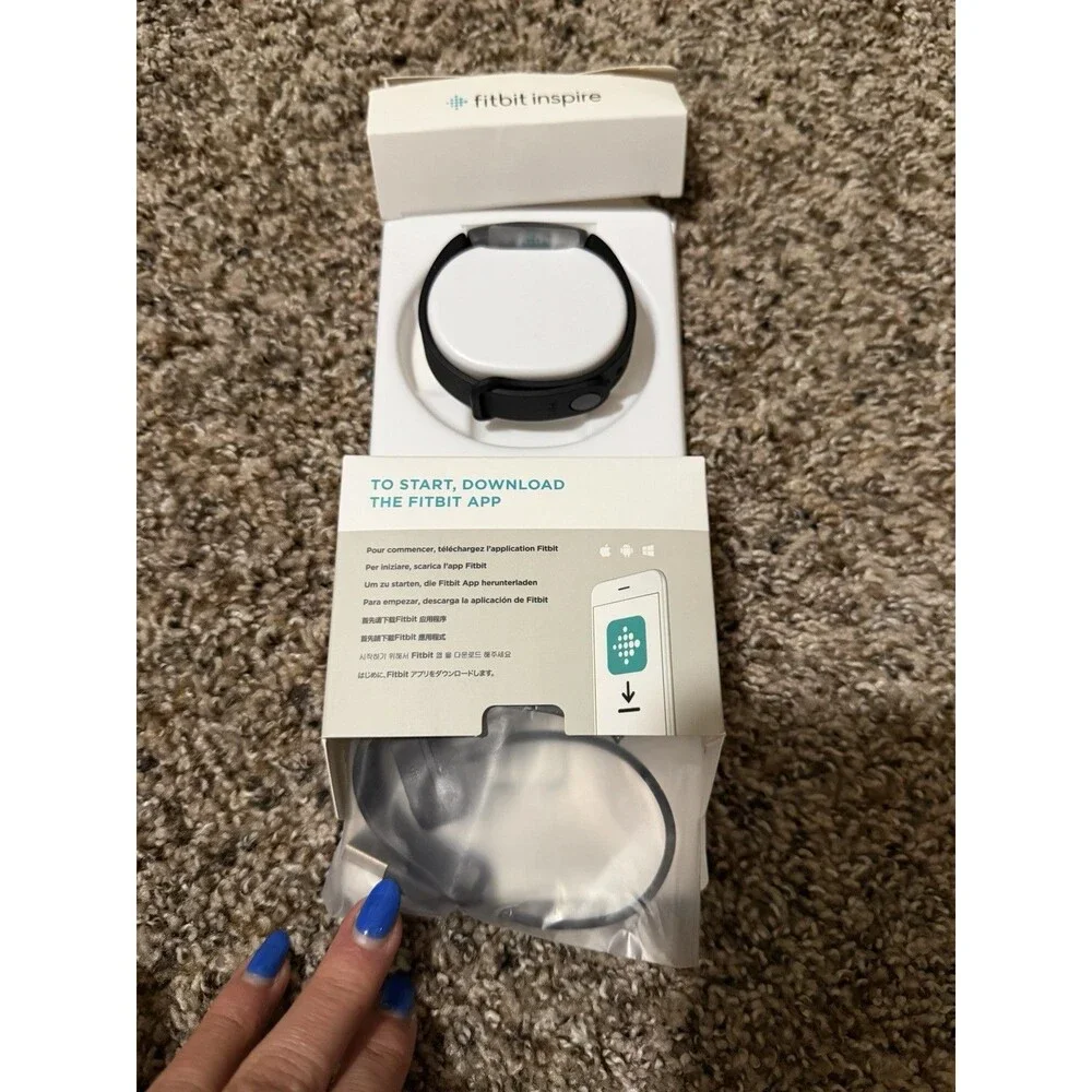 Fitbit Inspire FB412 Fitness Tracker Black w/ Box Charger Extra Band Tested